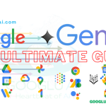 Google Gemini: The Ultimate Guide to Multimodal AI by Googlu AI, featuring Google and Gemini logos alongside various Google product icons.