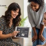 Diverse team at Googlu AI collaboratively exploring AI prompt engineering on a laptop, with AI research books nearby, symbolizing the study of prompt engineering psychology.